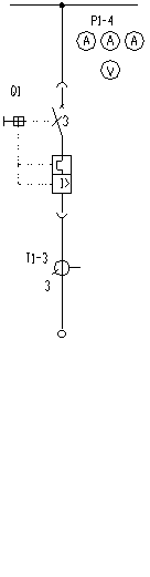 Schemat jednokreskowy szafy zasilającej z wyłącznikiem powietrznym 3WL