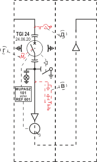 Конструкция ячейки типа VCB S1L, Электрическая схема